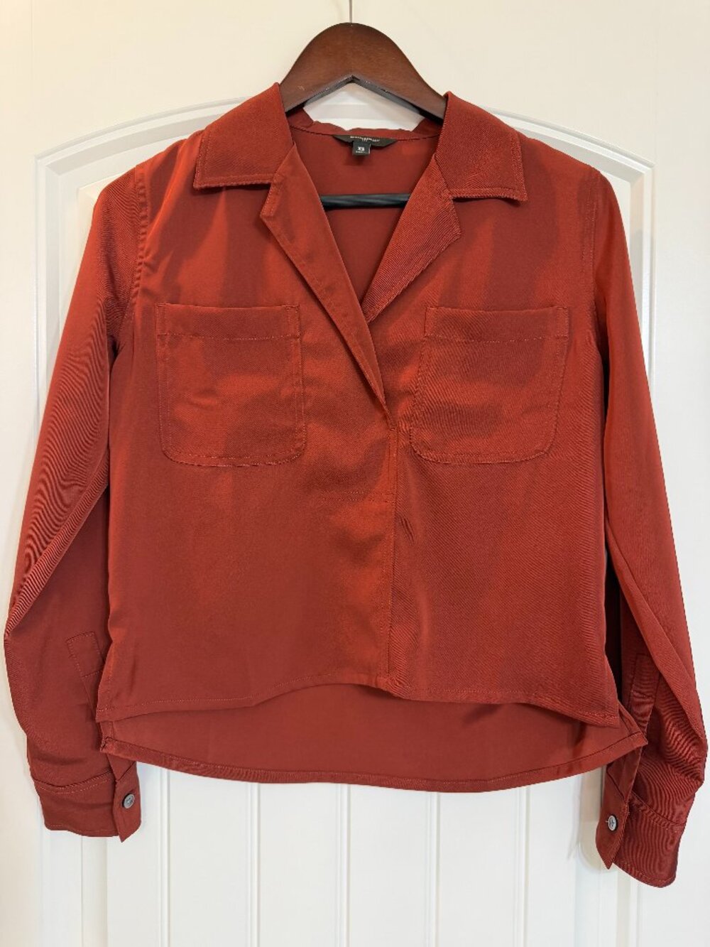 Banana Republic Rust-Colored V-Neck, Colored Blouse